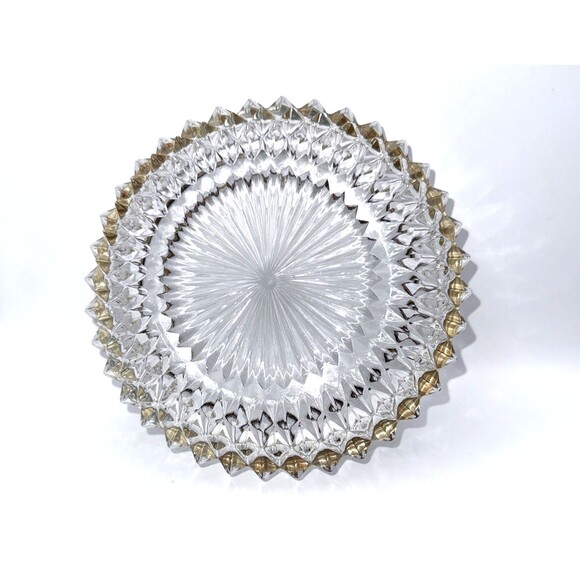 Vintage Celtic cut Crystal Bowl Silver Plated Rim Made in England Heavy - Picture 8 of 12